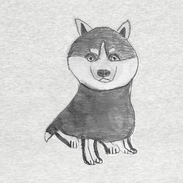 Husky - Art by 6 years old by RealArtTees